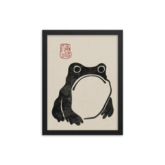 Unimpressed Frog by Matsumoto Hoji framed print on a plain backdrop in size 12"x16".