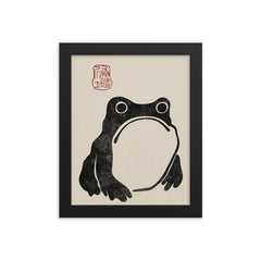 Unimpressed Frog by Matsumoto Hoji framed print on a plain backdrop in size 8"x10".