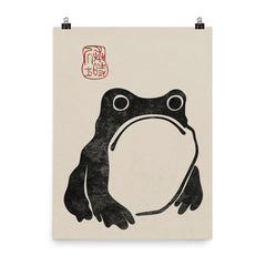 Unimpressed Frog by Matsumoto Hoji poster on a plain backdrop in size 8"x10".
