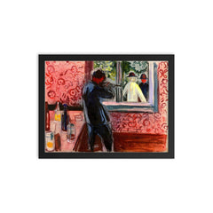 Uninvited Guests by Edvard Munch framed print on a plain backdrop in size 12"x16".
