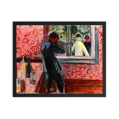 Uninvited Guests by Edvard Munch framed print on a plain backdrop in size 16"x20".