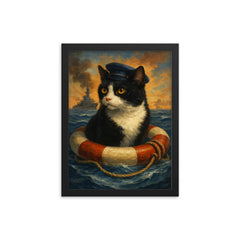 Unsinkable Sam framed print on a plain backdrop in size 12"x16".