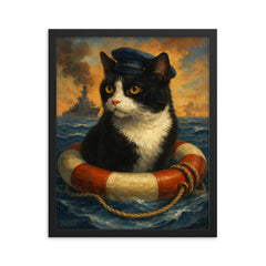 Unsinkable Sam framed print on a plain backdrop in size 16"x20".