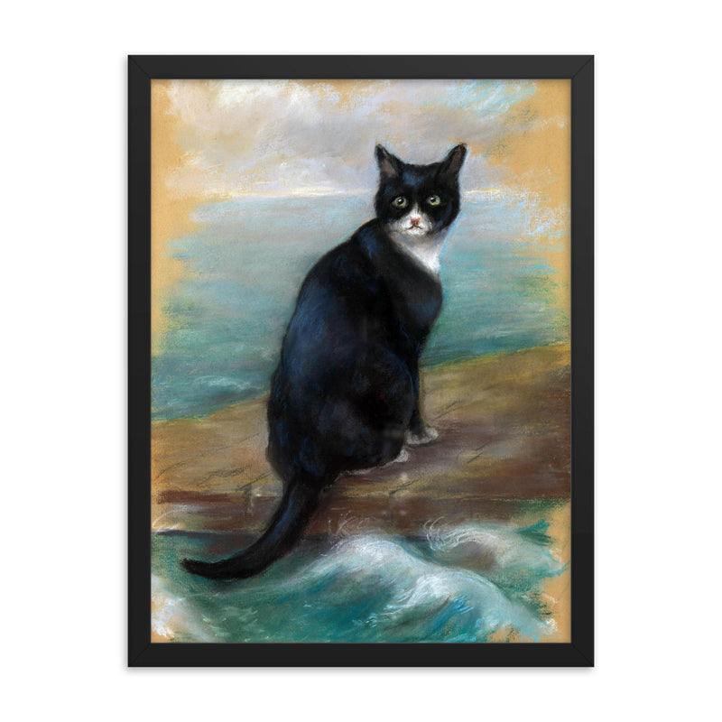 Unsinkable Sam framed print on a plain backdrop in size 18