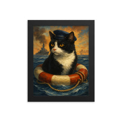 Unsinkable Sam framed print on a plain backdrop in size 8"x10".