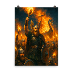 Up Helly Aa Fire Festival Shetland Scotland poster on a plain backdrop in size 8"x10".