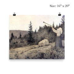 Up in the Hills by Theodor Kittelsen, 1900 poster 2