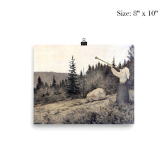 Up in the Hills by Theodor Kittelsen, 1900 poster 4