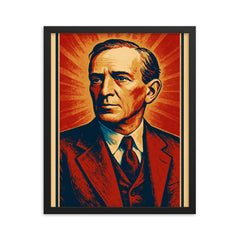 Upton Sinclair framed print on a plain backdrop in size 16"x20".