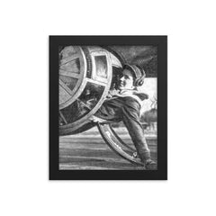 US Army Air Force Staff Sgt. Alan Magee Survives Fall from B-17 Flying Fortress framed print on a plain backdrop in size 8"x10".