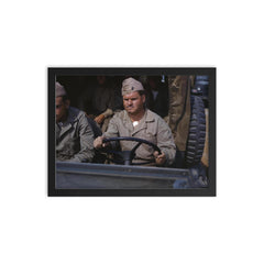 US Army Truck Driver, May 1942 framed print on a plain backdrop in size 12"x16".