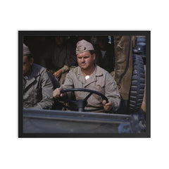 US Army Truck Driver, May 1942 framed print on a plain backdrop in size 16"x20".