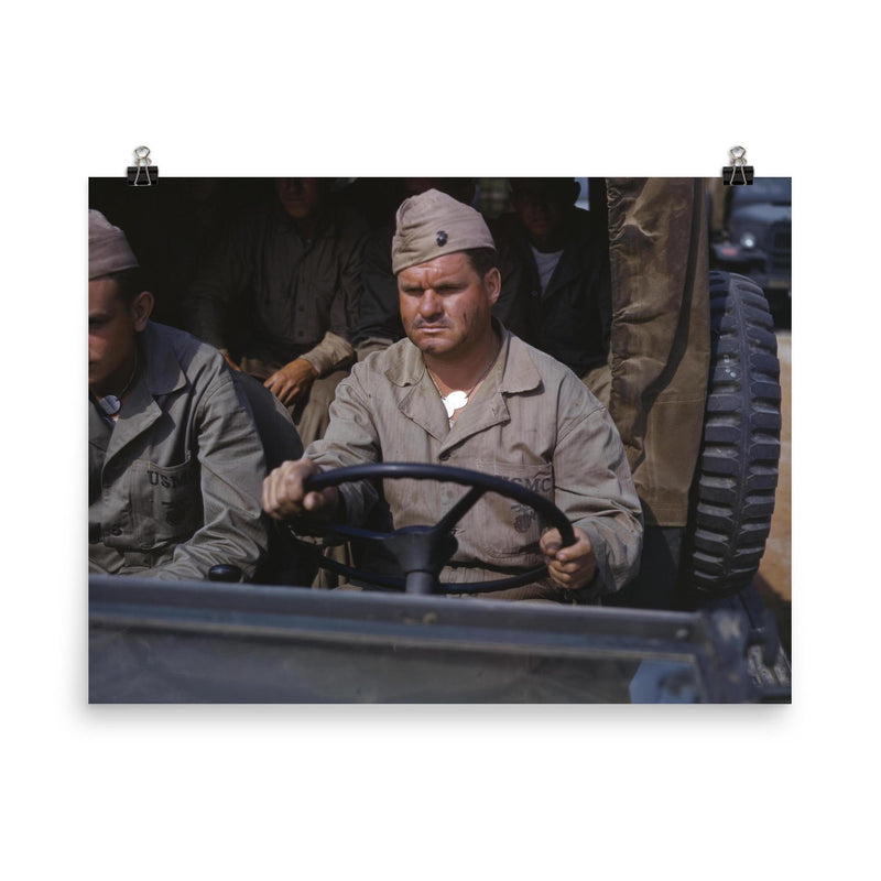 US Army Truck Driver, May 1942 poster on a plain backdrop in size 8