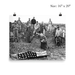 US Marine Colonel Francis Fenton Conducting the Funeral of His Son Private First Class Mike Fenton, Okinawa, 1945 poster 2