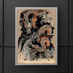 Utagawa Kuniyoshi Dragon - Japanese Mythology Ukiyo-e Woodblock Yokai Folklore Art poster 5