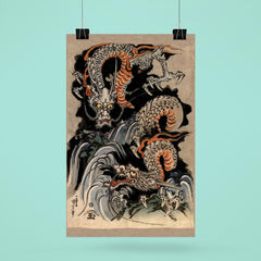 Utagawa Kuniyoshi Dragon - Japanese Mythology Ukiyo-e Woodblock Yokai Folklore Art poster 6