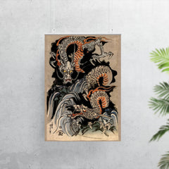 Utagawa Kuniyoshi Dragon - Japanese Mythology Ukiyo-e Woodblock Yokai Folklore Art poster 7