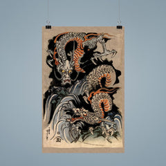 Utagawa Kuniyoshi Dragon - Japanese Mythology Ukiyo-e Woodblock Yokai Folklore Art poster 9