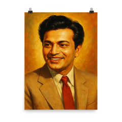 Uttam Kumar poster on a plain backdrop in size 8"x10".