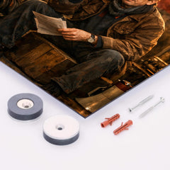 Vaclav Havel backstage before Velvet Revolution speech metal print mockup