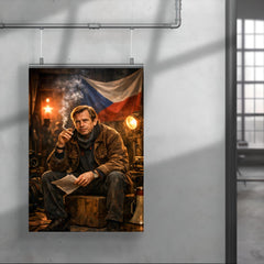 Vaclav Havel backstage before Velvet Revolution speech poster 4