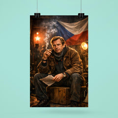 Vaclav Havel backstage before Velvet Revolution speech poster 6