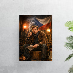 Vaclav Havel backstage before Velvet Revolution speech poster 7