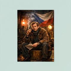 Vaclav Havel backstage before Velvet Revolution speech poster 8