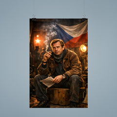 Vaclav Havel backstage before Velvet Revolution speech poster 9