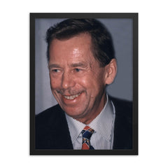 Vaclav Havel framed print on a plain backdrop in size 18"x24".