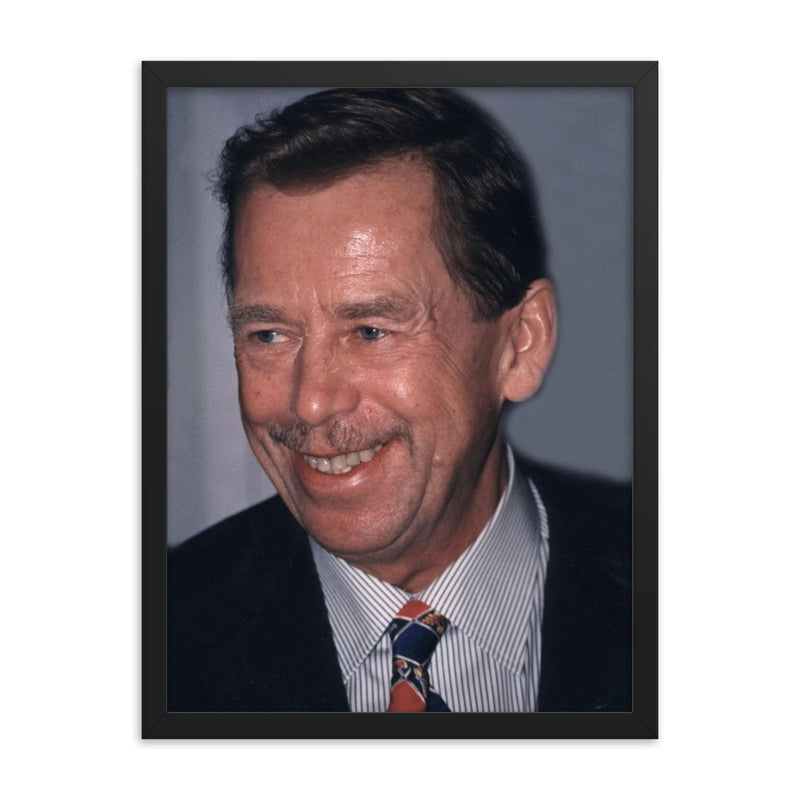 Vaclav Havel framed print on a plain backdrop in size 18