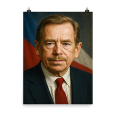 Vaclav Havel portrait poster on a plain backdrop in size 8"x10".