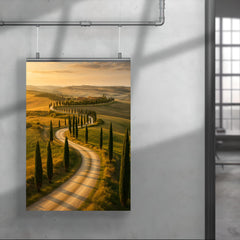Val d'Orcia Cypress Roads Italy poster 4