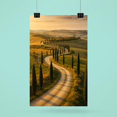 Val d'Orcia Cypress Roads Italy poster 6