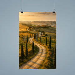 Val d'Orcia Cypress Roads Italy poster 9