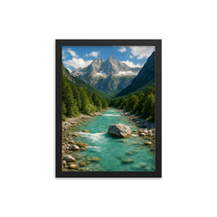 Valbona Valley National Park Albania framed print on a plain backdrop in size 12"x16".