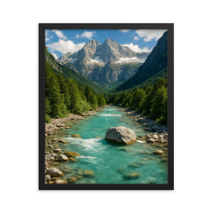 Valbona Valley National Park Albania framed print on a plain backdrop in size 16"x20".