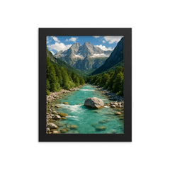 Valbona Valley National Park Albania framed print on a plain backdrop in size 8"x10".