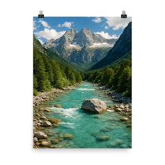 Valbona Valley National Park Albania poster on a plain backdrop in size 8"x10".