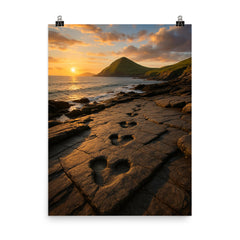 Valentia Island Tetrapod Trackway Ireland poster on a plain backdrop in size 8"x10".