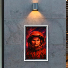 Valentina Tereshkova helmet in cosmic red poster 2