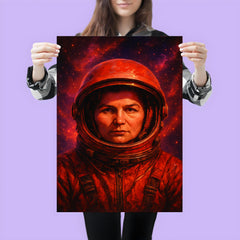 Valentina Tereshkova helmet in cosmic red poster 3