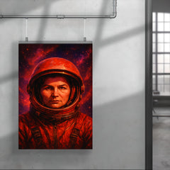 Valentina Tereshkova helmet in cosmic red poster 4