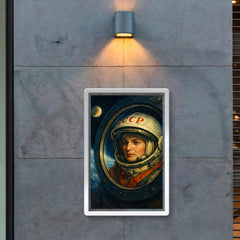 Valentina Tereshkova in orbit window reflection poster 2
