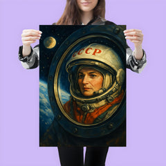 Valentina Tereshkova in orbit window reflection poster 3