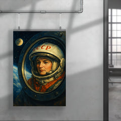 Valentina Tereshkova in orbit window reflection poster 4