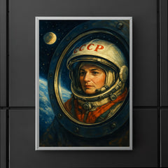 Valentina Tereshkova in orbit window reflection poster 5