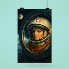 Valentina Tereshkova in orbit window reflection poster 6