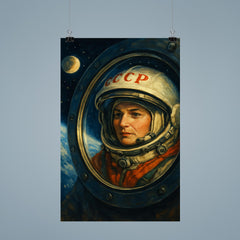 Valentina Tereshkova in orbit window reflection poster 9