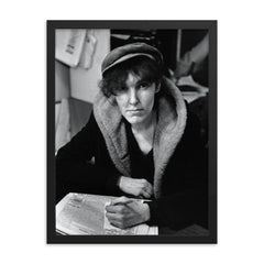 Valerie Solanas framed print on a plain backdrop in size 18"x24".